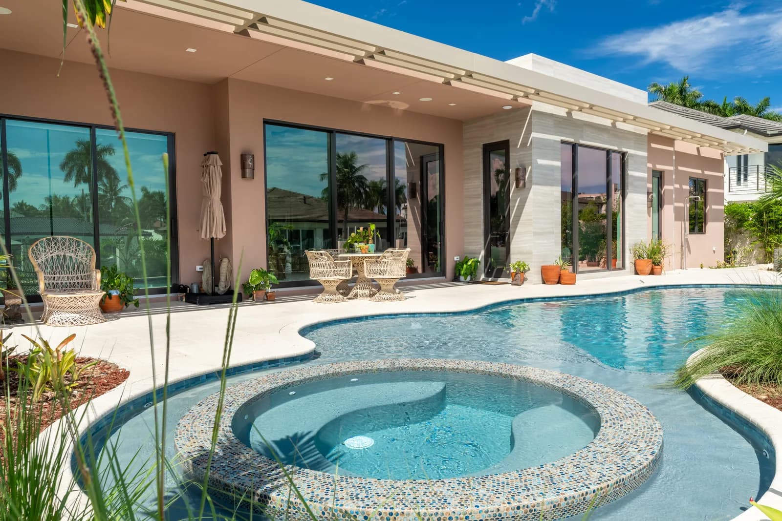 Completed work at a custom home in Delray Beach by SouthShore Builders