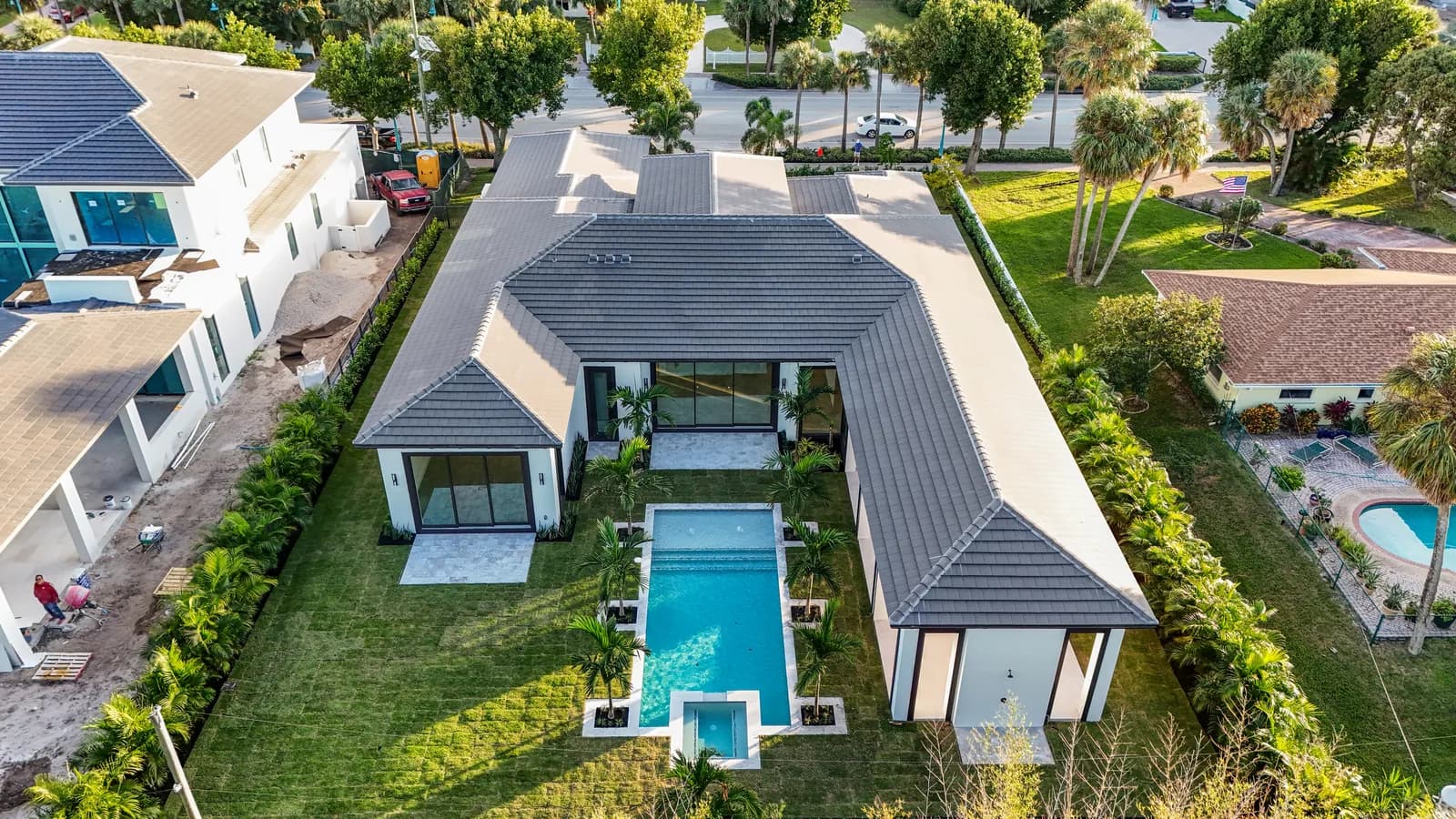 Completed work at a custom home in Ocean Ridge by SouthShore Builders